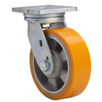 易得力 平顶万向高强度聚氨酯(TPU)脚轮，78116-776-86A 脚轮重型6寸750kg 售卖规格：1个