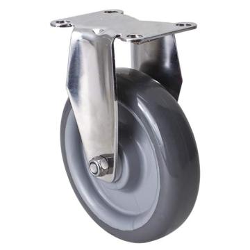 易得力 定向聚氨酯(PU)脚轮，S54705-S545-75 脚轮不锈钢中型5寸130kg 售卖规格：1个