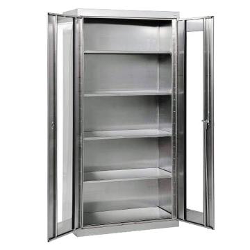 西域推荐 可视门不锈钢储物柜，VBB002 尺寸（mm）:1023×555×1800 售卖规格：1个