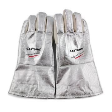 卡司顿/CASTONG 隔热手套，NFRR15-34 300°5指手背铝箔耐高温手套 售卖规格：1副