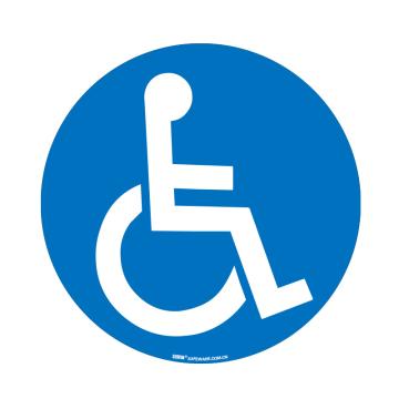 安赛瑞 地贴警示标识-残疾人专用，超强耐磨地贴材料，Ф400mm，15718 售卖规格：1个