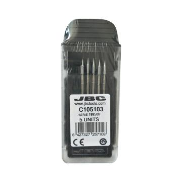 JBC 微型烙铁头，5支/盒，C105103 圆锥形，0.3mm 售卖规格：1盒