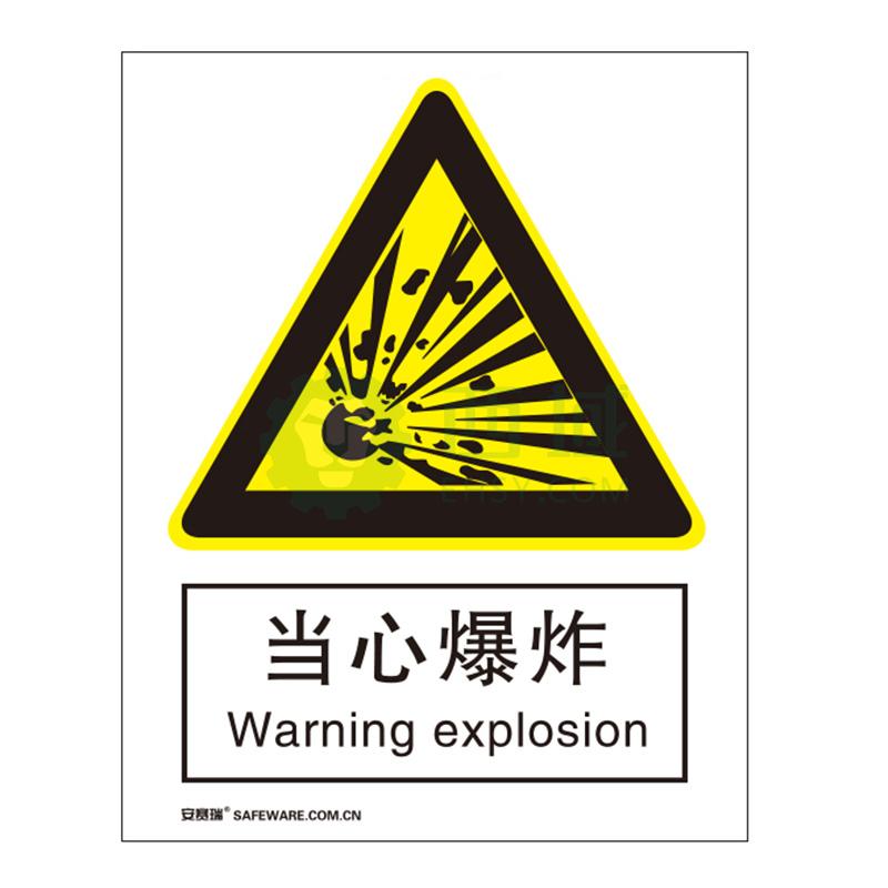 安赛瑞 国标4型警告类安全标识牌-当心爆炸,铝板,400×500mm,34991