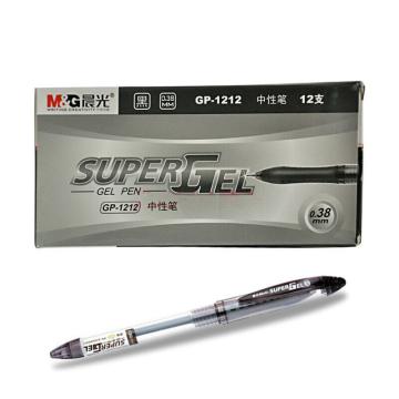 晨光 M&G 中性笔，GP-1212 0.38mm （黑色） ，12支/盒 单位：盒（替代：MWW880）