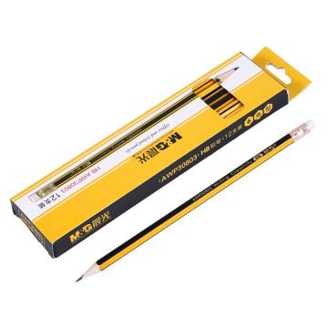 晨光 HB铅笔，AWP30803 （黄黑色抽条笔杆），12支/盒 单位：盒（替代：MWW706）