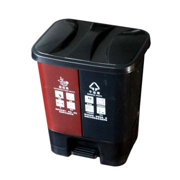 邦洁 分类垃圾桶，40L（黑/咖啡 干垃圾/湿垃圾） 售卖规格：1个