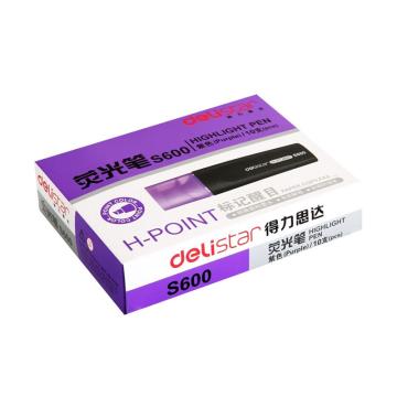 得力（deli）彩色荧光笔，记号笔 日韩 水彩笔 紫色单支S600，10支/盒 单位：盒 (替代：ALY008）