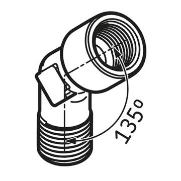 斯凯孚/SKF 带G1/4阳螺纹与G1/4阴螺纹的45度角接头，LAPA 45 售卖规格：1个