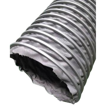 莱克斯/LKESS 耐高温阻燃风管，LKE490-450mm ，内径450mm，5米/条,持续高温不超900度，玻璃纤维涂层，浅灰 售卖规格：1条