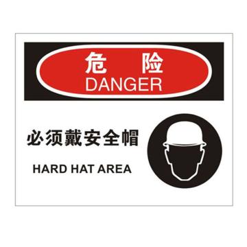 安赛瑞 OSHA危险标识-必须戴安全帽，ABS板，250×315mm，31685 售卖规格：1块