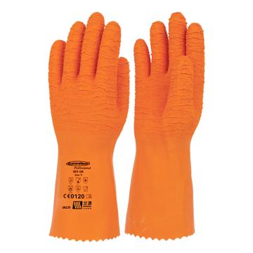 兰浪 天然橡胶防化手套，SR235-9 掌部起皱，橙色 售卖规格：1副