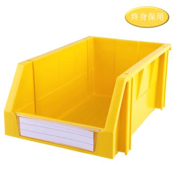 Raxwell 组立背挂零件盒 物料盒,外尺寸规格D×W×H(mm):340×200×155,全新料，黄色,TK003(标签牌1+标签纸1+立柱4) 售卖规格：1个
