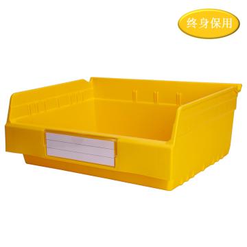 Raxwell 精益零件盒 物料盒，TK3415(标签牌1+标签纸1) 外尺寸规格D*W*H(mm)：300×400×150，全新料，黄色 售卖规格：1个