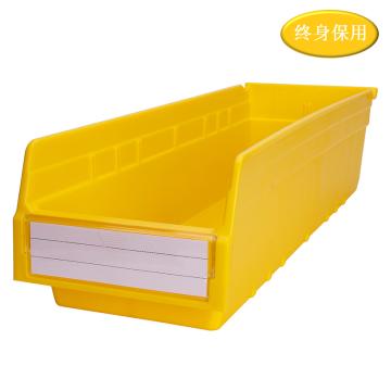 Raxwell 精益零件盒 物料盒，TK6215(标签牌1+标签纸1) 外尺寸规格D*W*H(mm)：600×200×150，全新料，黄色 售卖规格：1个