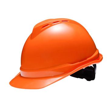 梅思安/MSA ABS豪华型有孔安全帽，10146649 橙色，一指键，针织吸汗带，C型下颏带（单色30顶起订） 售卖规格：1顶