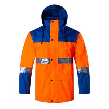 安岬 高警示雨衣套装，PGS506-XXL 荧光橙/浅蓝 售卖规格：1套