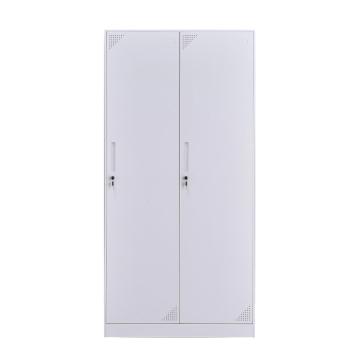 哈德威 二门更衣柜钢制储物柜，HFCA0010 收纳柜更衣柜 纯白色窄边套色款 长900*宽500*高1850mm 售卖规格：1台
