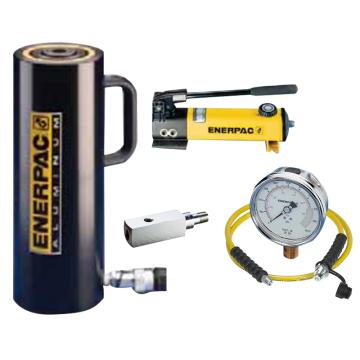 恩派克/ENERPAC 单作用铝制油缸套件（含油缸+泵+软管+表+表座），RAC302+P392+HC7210+GP10S+GA2 ，30ton 50mm 售卖规格：1套