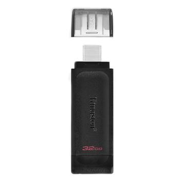 金士顿/Kingston U盘，DT70/32G USB3.2 Gen1 Type-C U盘 DT70 黑色 售卖规格：1个