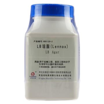 海博生物 LB琼脂（lennox），HB0129-2 250g，用于分子生物学中大肠杆菌的培养 售卖规格：250克/瓶