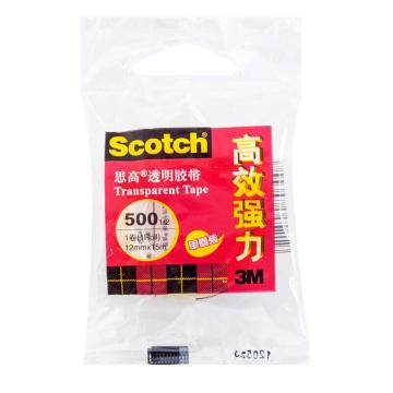 3M 500透明胶带，500-12MM*15M 售卖规格：1卷