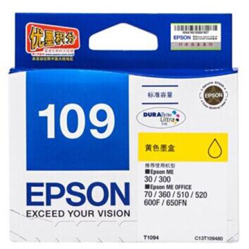 爱普生/Epson 墨盒，T1094 黄色 C13T109480（适用ME30/ME70/ME80W /ME1100/ME300/ME360） 售卖规格：1个