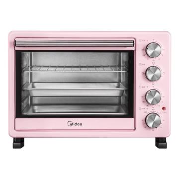 美的 电烤箱，PT25A0 25L 上下独立控温 粉色 售卖规格：1台