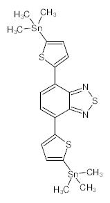 罗恩/Rhawn 4,7-双(5-三甲基甲锡烷基-2-噻吩基)-2,1,3-苯并三唑，R034721-100mg CAS:1025451-57-3,>95.0%(GC),100mg/瓶 售卖规格：1瓶