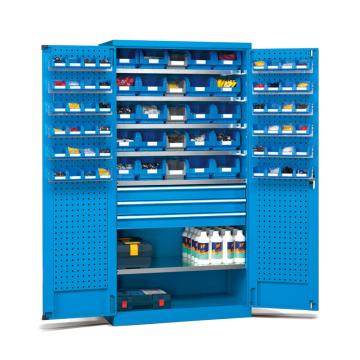 位邦 挂板式储物柜，GD831301-P 尺寸1023×555×1800mm,含73个蓝色零件盒,整体灰色RAL7035 售卖规格：1个