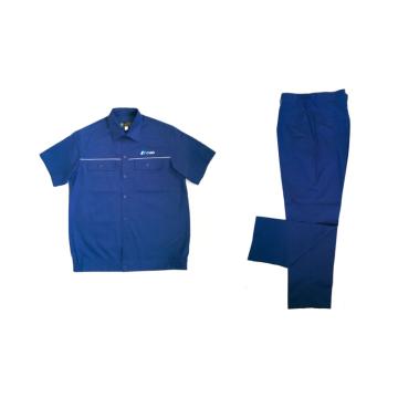 爱尔佳 纯棉夏季工作服-海蓝色-半袖套装，M-001，155-195