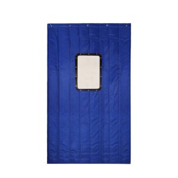 安赛瑞 保暖挡风牛津布棉门帘，23793 冬天加厚棉门帘（1.1×2.1m）带窗款，蓝色 售卖规格：1张