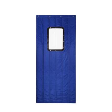 安赛瑞 保暖挡风牛津布棉门帘，23795 冬天加厚棉门帘（0.9×2.2m)带窗款，蓝色 售卖规格：1张
