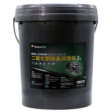 昆仑 润滑脂，二硫化钼锂基润滑脂，2号，15kg/桶