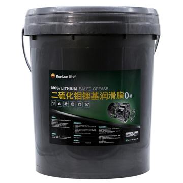 昆仑 润滑脂，二硫化钼锂基脂0号 15KG/桶 售卖规格：15公斤/桶