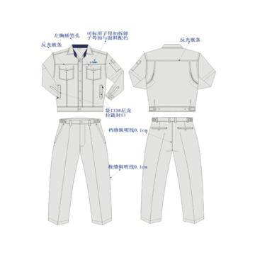 京澜 夏季工作服，全棉翻领夹克，米灰，155-195