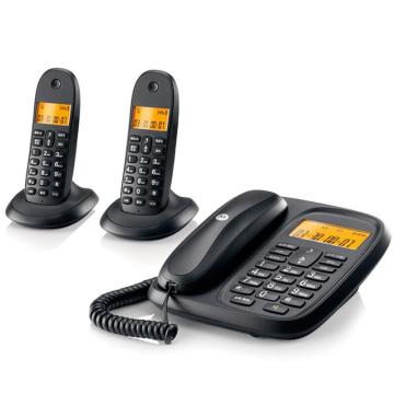 摩托罗拉无绳来电显示子母电话机，CL102C一托二 单位：台 黑色