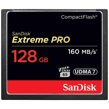 闪迪/SanDisk CF卡，CFXPS/128G 至尊超极速CompactFlash 1067X 读速160Mb/s 售卖规格：1片