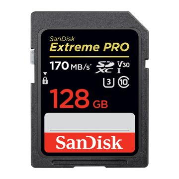 闪迪/SanDisk SD存储卡，SDXXY/128G U3 C10 V30 4K 至尊超极速版 读速170MB/s 写速90MB/s 售卖规格：1片