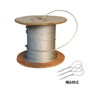 西域推荐 镀锌钢丝绳，Φ12mm，6*37+FC，50M/根，单边做绳头扣