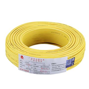 金龙羽 单芯软线，BVR-4mm² 黄色 售卖规格：100米/卷