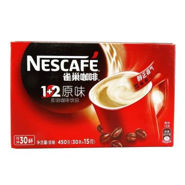 雀巢（Nestle） 咖啡1+2原味，15g*30條 盒裝