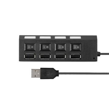 酷比客 USB2.0 4口集线器，LCHB02BBK 带开关/黑色 售卖规格：1条