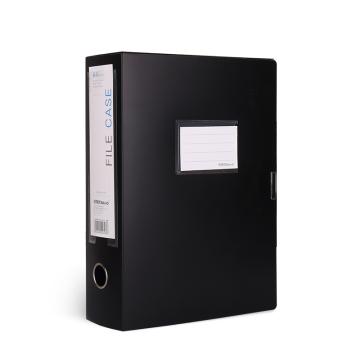可得优/KW-triO PP塑料档案盒，W-75黑色 侧宽75mm 售卖规格：1个