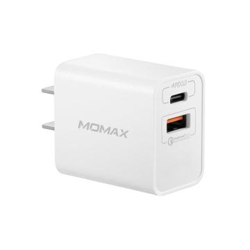 MOMAX摩米士苹果12充电头双口PD20W充电器QC3.0快充iPhone12promax手机充电头ipadpro通用闪充