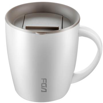 富光 咖啡杯，DCZ198001-380 创意牛奶杯304不锈钢大容量马克杯 380ML白色