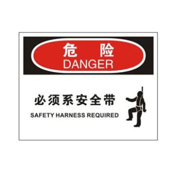 Blive 个人防护类危险标识-必须系安全带和安全绳，自粘性乙烯，250×315mm，BL-S-33061 售卖规格：1包