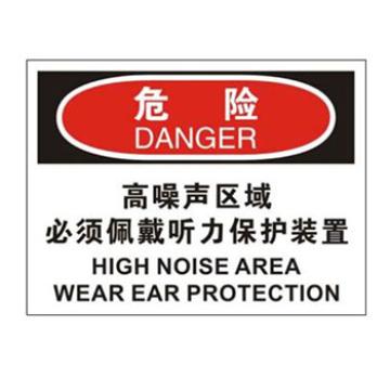 Blive 个人防护类危险标识-高噪声区域，PP板，250×315mm，BL-PP-33002 售卖规格：1包