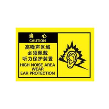 Blive 个人防护类当心标识-高噪声区域，PP板，250×315mm，BL-PP-33008 售卖规格：1包