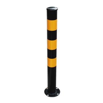 嘉辽 75cm，钢管警示柱，黑色烤漆黄色贴膜，JT1222 售卖规格：1个