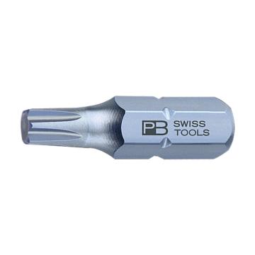 PB SWISS TOOLS 6.35mm(1/4")六角柄中孔花型螺丝刀批头，10支/盒，PB C6.400B/27盒装 TT27*25mm 售卖规格：1盒